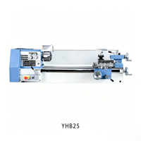 Tour manuel horizontal compact YH B25 pour mandrin à 3 mors, mini-tour pour le travail des métaux (acier inoxydable, aluminium, cuivre)