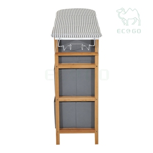 Centro de tabla de planchar de bambú con tira blanca y negra Estante de tabla de planchar de diseño práctico - Product Image 6