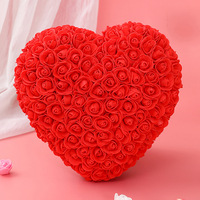Nueva Llegada Grande 40cm PE Espuma Rosa Corazones Creativo Artificial en Forma de Corazón Rosa Transparente Empaquetado PARA EL Día de San Valentín Cumpleaños