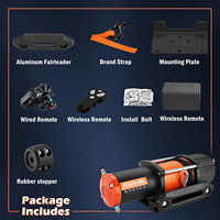 Winch Listrik 12V dengan Tali Sintetis, Winch Trailer Mobil, Remote Nirkabel untuk Trailer Off Road, Perahu, RV, dan Penarik