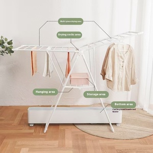 Porte-vêtements pliable multifonctionnel pour enfants Simple ménage type debout couette séchage cintre - Product Image 3