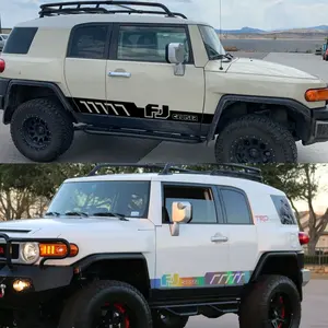 2 uds pegatinas de puerta de coche para Toyota <span class=keywords><strong>FJ</strong></span> <span class=keywords><strong>CRUISER</strong></span> piezas Tuning Auto accesorios lado cuerpo gráficos vinilo película calcomanías - Product Image 4