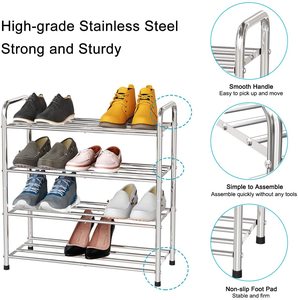 חסכוני חיזק פלסטיק מחברים מעובה ברזל צינורות ארגונית נירוסטה נעל מדף תצוגה - Product Image 6
