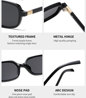 5197 Designs Multicolor Lens Flat Rectangular Lunettes de soleil pour femmes Trendy Funny Small 90s Square Sunny Shades UV400