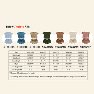 Set di abbigliamento per bambini in cotone di lino 2 pezzi all'ingrosso per bambini e bambine completi in tinta unita Set corti Set di vestiti estivi per bambini - Product Image 3