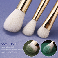 Hot double tête Blush Brush Pinceau de maquillage à manche en bois portable de marque propre