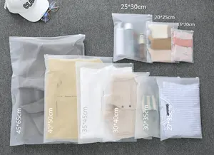 Paket Pakaian Ritsleting Ramah Lingkungan Tas Ziplock Plastik Buram/Matte Tas Kemasan Ziplock Ritsleting PE PVC dengan Logo Anda