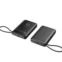 Banco de Energía Portátil Multifuncional de Aleación de Aluminio, 10000mAh, Carga Rápida Tipo-C, Soporte para Teléfono Inalámbrico y con Cable