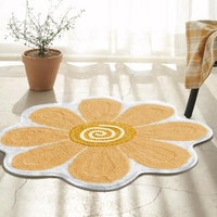 Tapis de salon shaggy imprimé floral personnalisé, tapis de salle de bain absorbant et touffeté, paillasson antidérapant en peluche