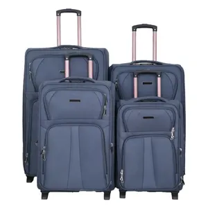 Two Wheel 20/24/28/32 Trolley 4 Piece Soft Case Luggage Sets Manufacturer Cheap EVA 600D Fabric Customized Logo Suitcases Set