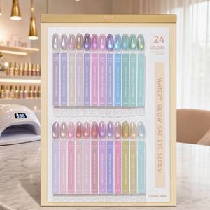 24 Colors High Transparency Wavy Cat Eye <b>Gel</b> Polish <b>Set</b> 15ml Magnetic Soak Off UV LED <b>Nail</b> Art <b>Gel</b> Custom Salon Supply - Product Image 1