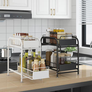 Estante de Almacenamiento Minimalista para Cocina, Tipo Rectangular, Desmontable, Organizador de Gabinete para Uso en Encimera - Product Image 2