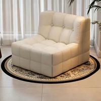 Canapé modulaire simple compressé sous vide, en velours côtelé gaufré et capitonné, fauteuil de sol paresseux sans cadre en éponge pour salon