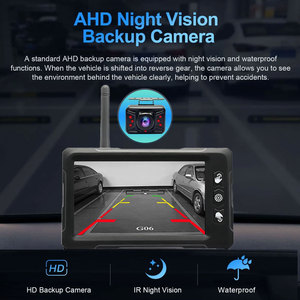 4.3 Inch <strong>Wireless</strong> Backup <strong>Camera</strong> Kit - IP69 Waterproof <strong>Rear</strong> <strong>View</strong> System with LCD <strong>Monitor</strong> &amp; Night Vision for Car SUV Van - Product Image 3