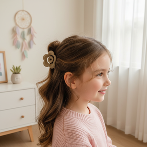 Vendita calda Trending moda bambini decorazioni per capelli semplice fiocco acrilico cuore perle strass clip per capelli all'ingrosso PC materiali - Product Image 3