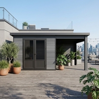 Caseta de Jardín Moderna Serie D de Madera, Resistente, con Vidrio Antibalas y Ventanas de Temperatura Constante