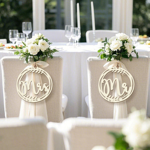 Colgante <span class=keywords><strong>de</strong></span> silla <span class=keywords><strong>de</strong></span> <span class=keywords><strong>madera</strong></span> para boda personalizado Mr Mrs Letter Hanging Signs <span class=keywords><strong>Vintage</strong></span> Rustic Wood Signs para decoración <span class=keywords><strong>de</strong></span> boda - Product Image 2