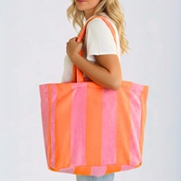Sac fourre-tout de luxe personnalisé Royal Fair en tissu éponge rayé, grande capacité, sac de plage en tissu éponge moelleux pour femme