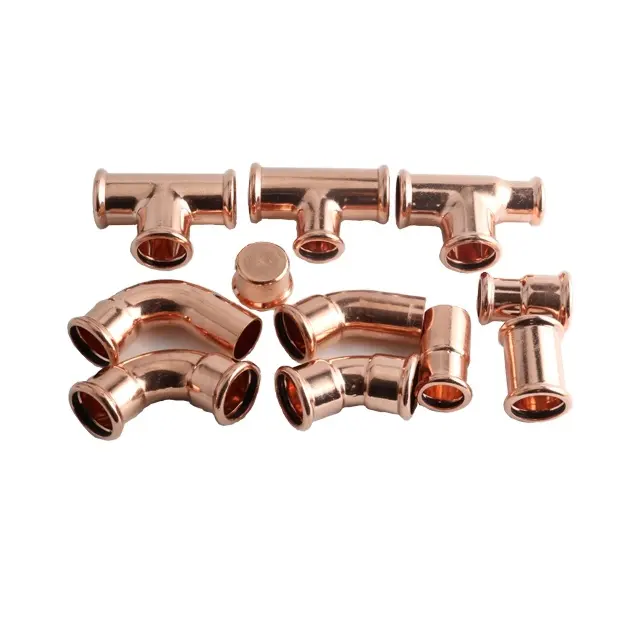 Copper Press Fitting Coupling Reducer Elbow for Plumbing pipe fittings HVAC M-profile WRAS Factory Wholesale Press Fittings