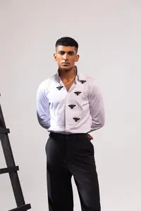 เสื้อเชิ้ตผ้าฝ้าย100% ลำลองฤดูร้อนมีบริการผลิตที่ระบายอากาศได้ดี - Product Image 3