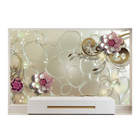Nouveaux designs 8D 16D 1080p, peintures murales modernes imperméables, papier peint 3D avec motif floral pour appartement