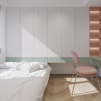 Armoire contemporaine en MDF sur mesure de qualité avec bureau et coiffeuse pour chambre à coucher et usage hospitalier