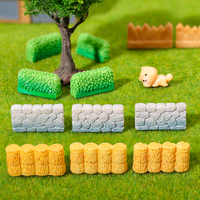 Clôtures et murs miniatures en résine en gros, accessoires pour jardins féeriques, miniatures pour maisons de poupées, ornements de jardin, décorations en briques et pierres