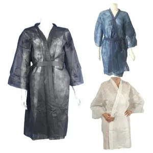 Disposable Kimono Beauty Salon Kimono Gown Polyethylene Spa Uniform White Black Blue Disposable Cape