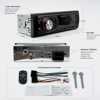 Pemutar MP3 Mobil 1 DIN Universal 7 Warna Lampu 7388 Stereo Bluetooth Daya Tinggi Dual USB Radio Grosir Langsung dari Pabrik