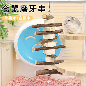 Bâton à mâcher en bois de pomme pour hamster et cochon d'Inde, jouet d'intérieur pour animaux de compagnie, en bois massif, collation naturelle à mâcher, pour petits animaux - Product Image 1
