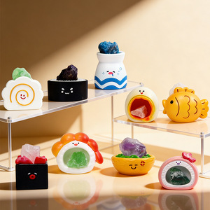 Yu Mo Craft Treasure Sushi Pai Crystal Resin Figurine <b>Blind</b> Box Cartoon Desk Ornament Gift for Friends - Product Image 5