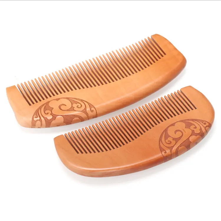 Natural wooden Hair bread comb wide tooth custom logo
