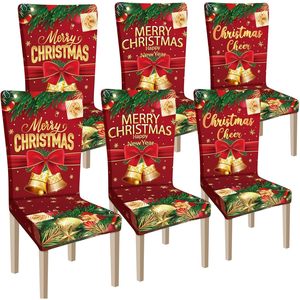 Juego de 4 Fundas Elásticas para Sillas Navideñas, Lavables, Protectores para Sillas de Comedor, Decoración Festiva, Estilo Novedoso - Product Image 1