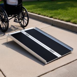 Aluminum <b>Wheelchair</b> Ramp 3ft Lightweight Portable Black <b>Travel</b> Friendly Easy Carry - Product Image 2