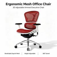 Chaise de bureau ergonomique en maille avec accoudoirs 3D, inclinaison synchrone, hauteur réglable pour bureau à domicile, salon, école, design moderne