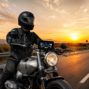 Navigatore GPS per <span class=keywords><strong>Moto</strong></span> con Visione Notturna, Schermo 6.25 Pollici, Wireless Carplay Android Auto, Impermeabile IP67, Touch Screen, Doppia Dash Cam Registratore - Product Image 1