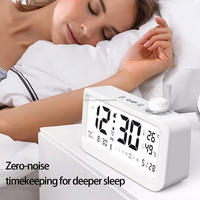 Horloge de table numérique électronique intelligente en plastique, design Art Déco, avec fonction snooze et détection tactile robuste, idéale pour les étudiants.