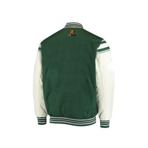 แจ็คเก็ตวาร์ซิตี้คุณภาพสูงสำหรับผู้ชาย แขนหนังทำมือ สไตล์ลำลอง OVO Collegiate สำหรับนักกีฬาเบสบอล - Product Image 3