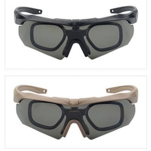 Gafas de Seguridad Tácticas Verdes con 3 Lentes Acrílicas Intercambiables Resistentes a los Arañazos, Montura de Resina de Aro Completo, Gafas Protectoras Contra el Viento - Product Image 5