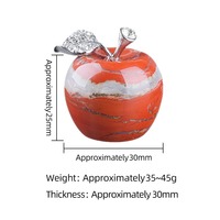 Pomme en cristal sculptée à la main de 30 mm, mélange de pierres précieuses naturelles, pomme gardienne de poche, statue de guérison pour la décoration de la maison, Noël