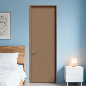 Puerta Interior Moderna de Madera Sólida con Cristal de Carbono para Dormitorio, Puerta para Apartamento y Hotel - Product Image 4