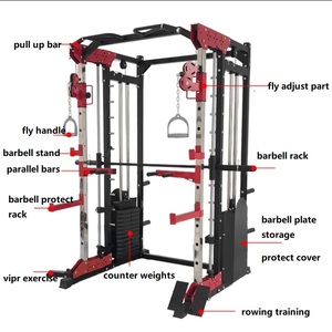 Smith Machine, équipement d'entraînement complet de force de niveau commercial, ensemble d'équipements de fitness à domicile, station de cadre de squat multifonctionnelle - Product Image 6