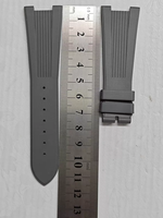 Bracelet de montre de remplacement à rainures pour Nautilus 5712 25x18mm, en cuir et caoutchouc de luxe