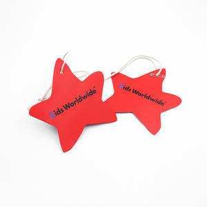 Diseño personalizado estrella patrón Impresión logotipo mano etiqueta ropa <span class=keywords><strong>columpio</strong></span> colgar etiqueta para ropa marca - Product Image 4