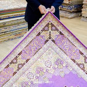 Tapis <span class=keywords><strong>Hamadan</strong></span> 4,3x6,2 pieds, style Bosphore, persan, afghan, vente, toucher turc, vintage, tapis en soie violet - Product Image 5