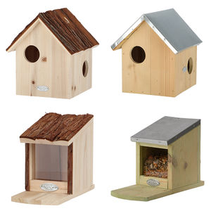 Esschert Design Mangeoire à écureuils et maison à écureuils raisonnable avec toit en fer ou toit en écorce - Product Image 1