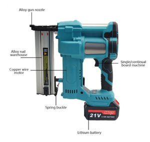 <span class=keywords><strong>Clavadora</strong></span> Neumática Inalámbrica de 20V, Calibre 18GA-1/2, Longitud de Clavo de 1 1/2, Motor sin Escobillas, 800 Disparos/Carga, Grado Industrial, 100PCS para Molduras de Techo - Product Image 2