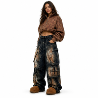 Jean cargo baggy pour homme, grande taille, double taille haute, délavé effet boue, style Y2K vintage, streetwear, pantalon décontracté