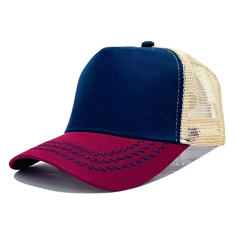 Rose red combined with navy blue