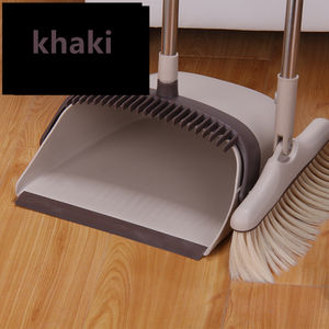 Ensemble balais et anti-poussière vertical, balai à longue manche extensible, résistant, en acier inoxydable, auto-nettoyage, doux, Combo - Product Image 3